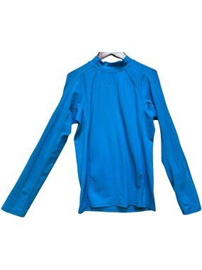Lands' End Kids Hightide Swim Shirt Long Sleeve Stretch Size S Blue Solid